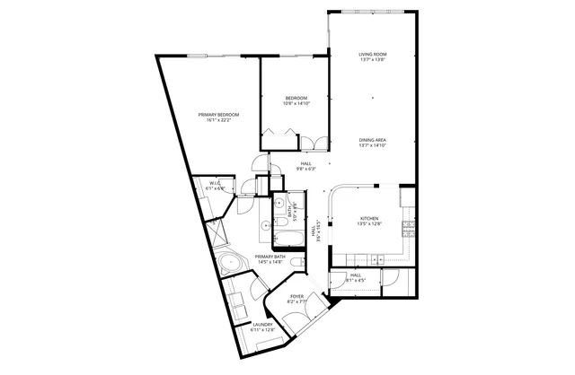 a front view of a building with street view