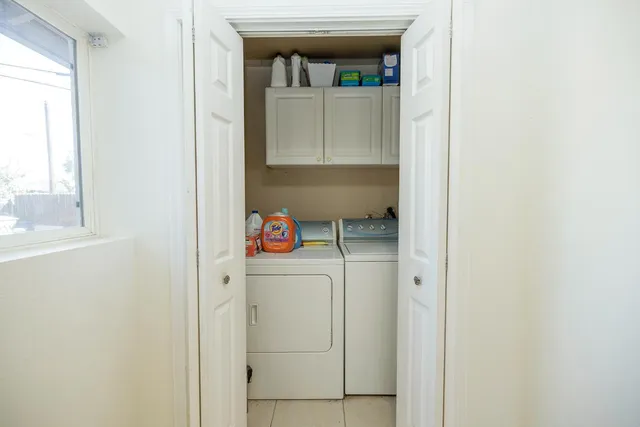 a utility room with a window