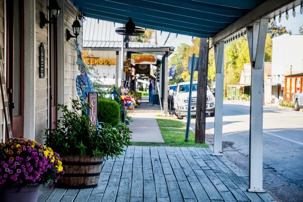 a view of path along with wooden floor
