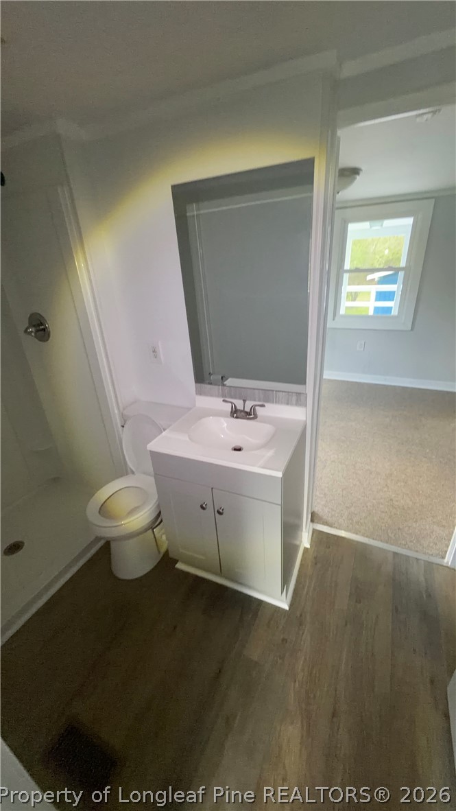 3612 Mt Zion Church Road Mebane, NC 27302 - Photo 25 of 37 a bathroom with a sink a toilet and a mirror