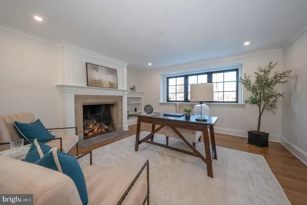 a view of livingroom with furniture and a window