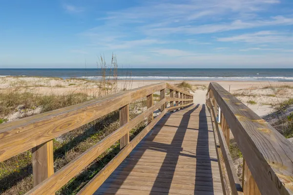 a view of wooden floor with a ocean view