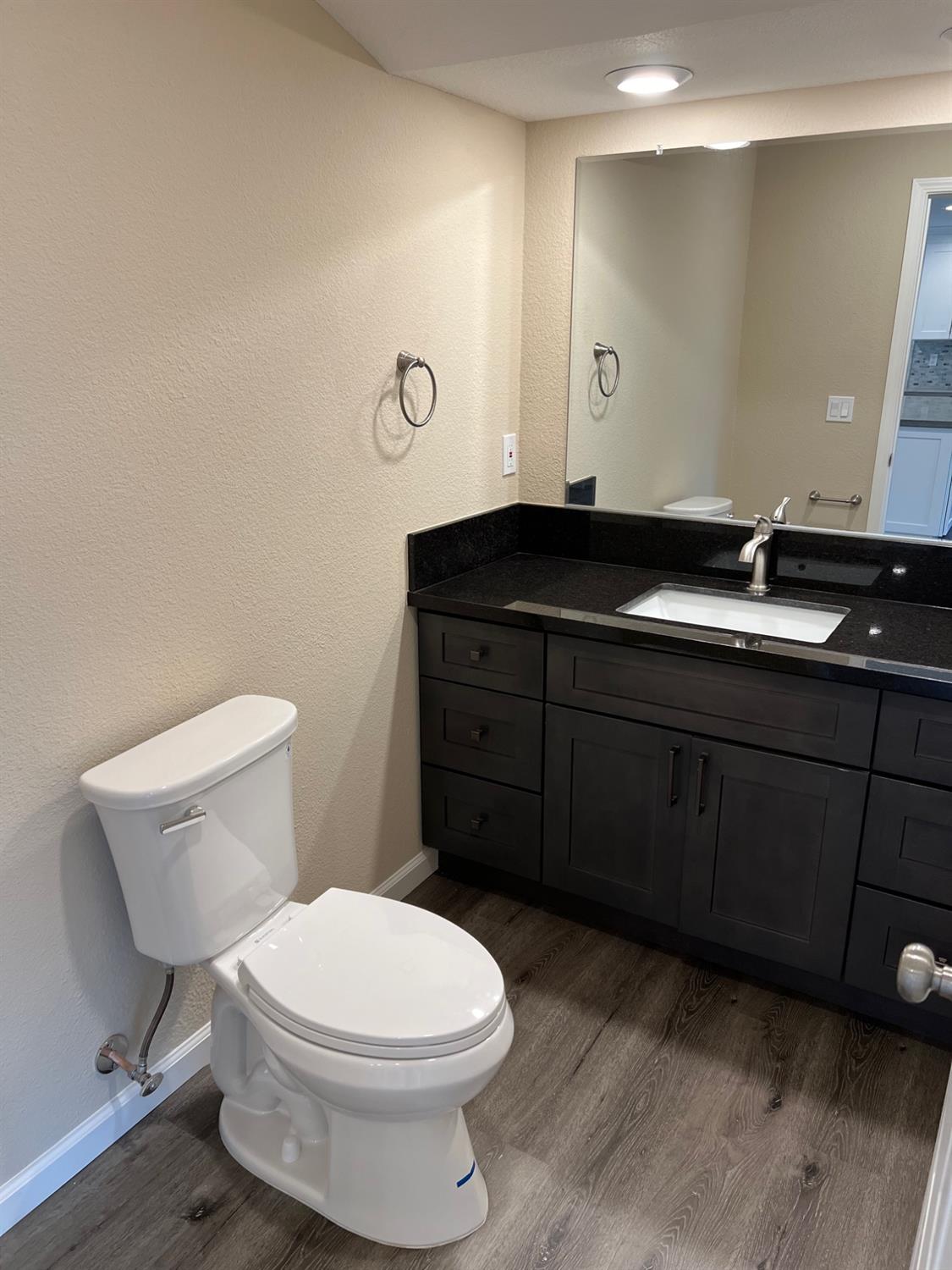 10016 South Priest Road French Camp, CA 95231 - Photo 9 of 63 a bathroom with a toilet a sink and mirror