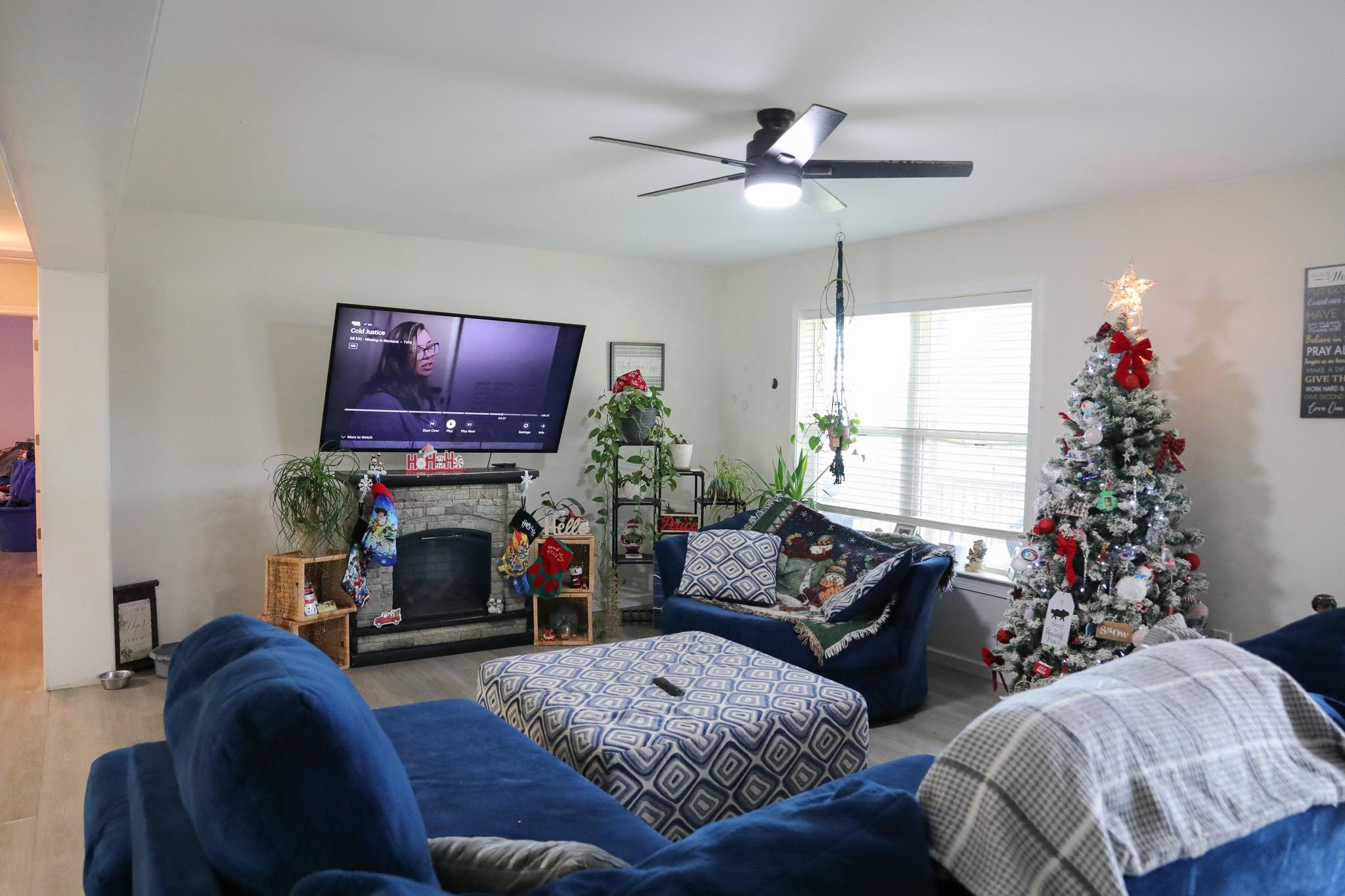 701 Western Road Waynesboro, VA 22980 - Photo 14 of 42 a living room with furniture a fireplace and a flat screen tv