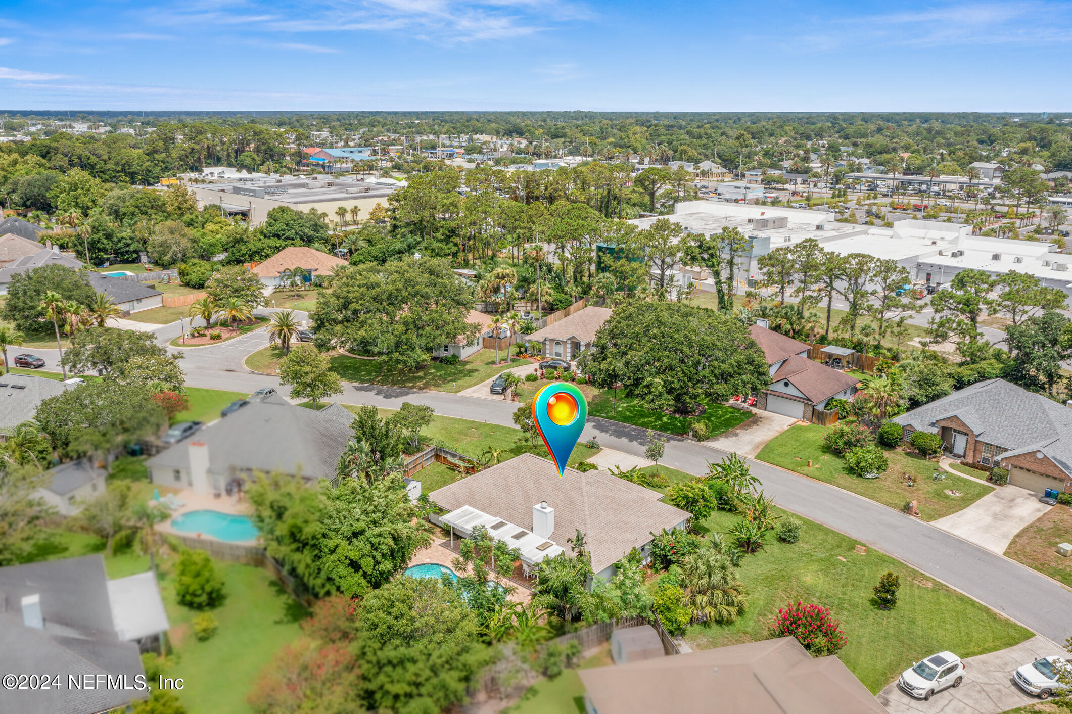 622 Cherry Street Neptune Beach, FL 32266 - Photo 67 of 77 an aerial view of residential houses with outdoor space and swimming pool