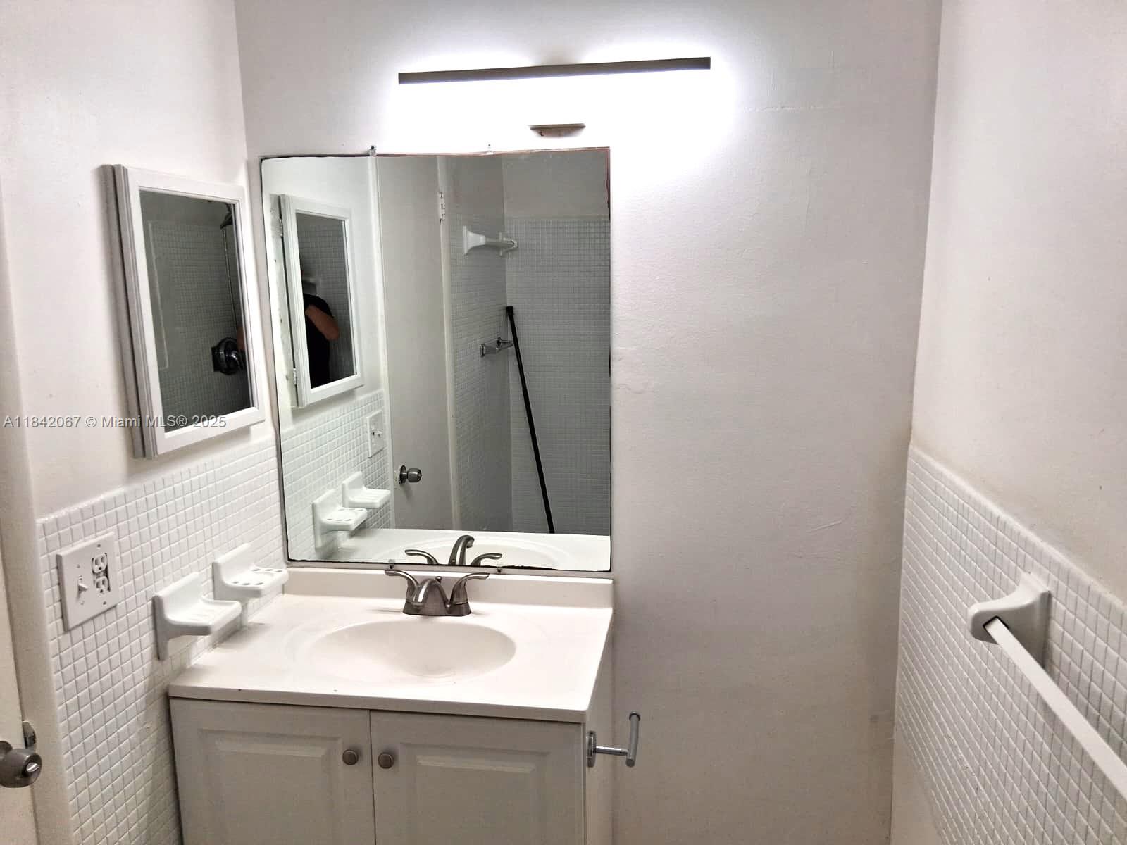 16801 Northeast 14th Avenue, Unit 209 Miami, FL 33162 - Photo 18 of 28 a bathroom with a sink and a mirror