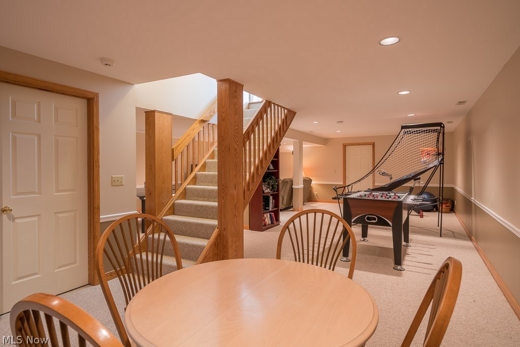 7474 North Marblehead Road Hudson, OH 44236 - Photo 27 of 34 Nicely finished Lower Level offers more fun recreational living space. The finished lower level includes a large storage area and is plumed for a full bath.