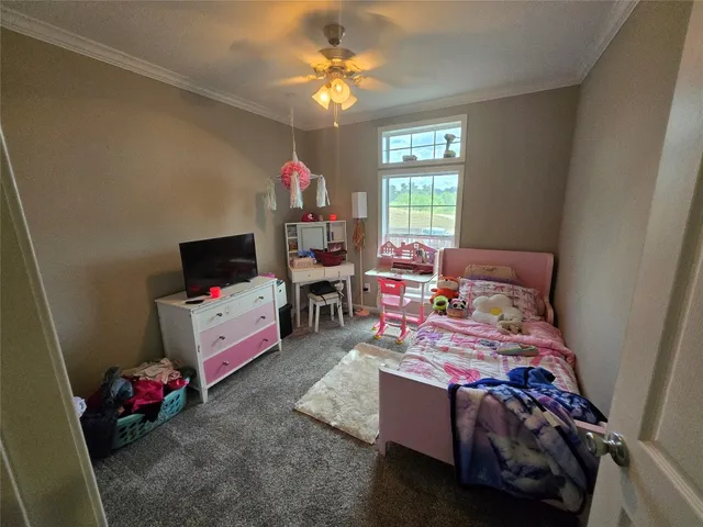 a bedroom with bed and a window