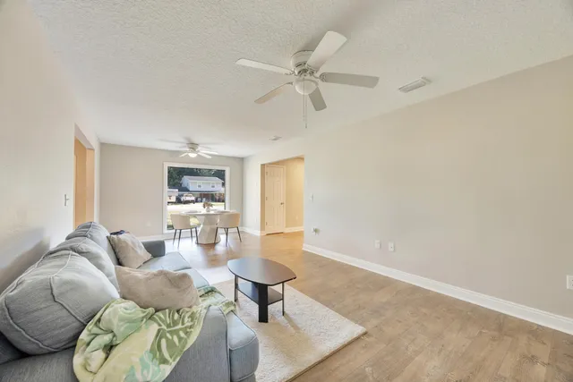 a living room with furniture