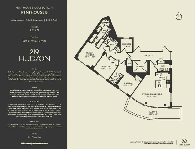 $4,500,000 | 219 Hudson Street, Unit PH9 | Hudson Square