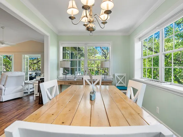 a living room with a large window