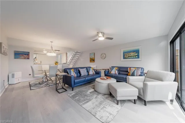 a living room with furniture and a couch