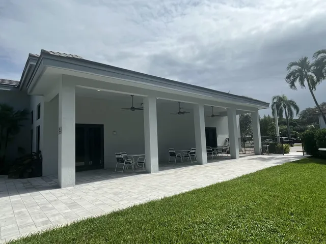 a house view with a garden space