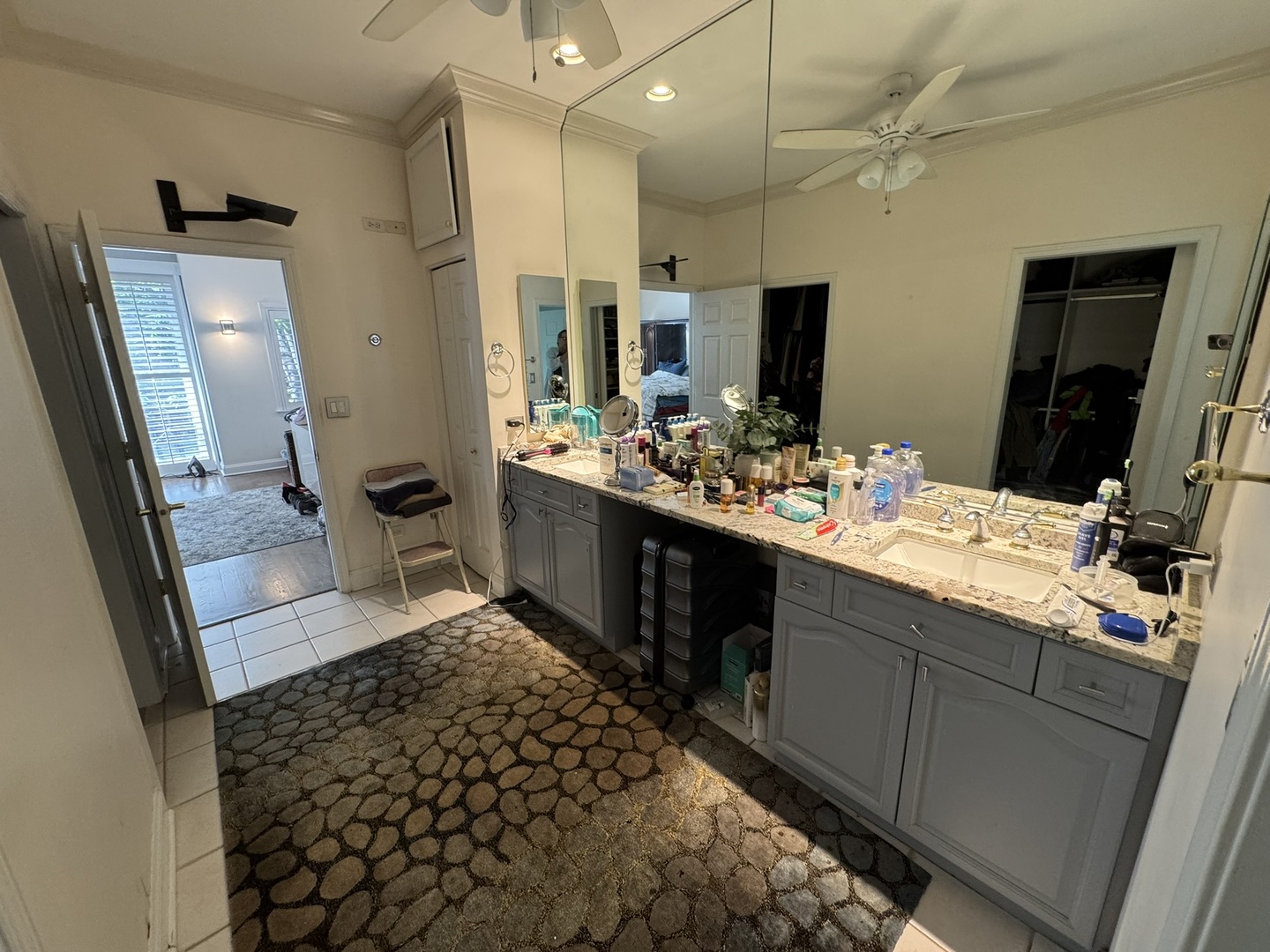 1413 South Prairie Avenue Chicago, IL 60605 - Photo 18 of 29 a bathroom with a double vanity sink a mirror and shower