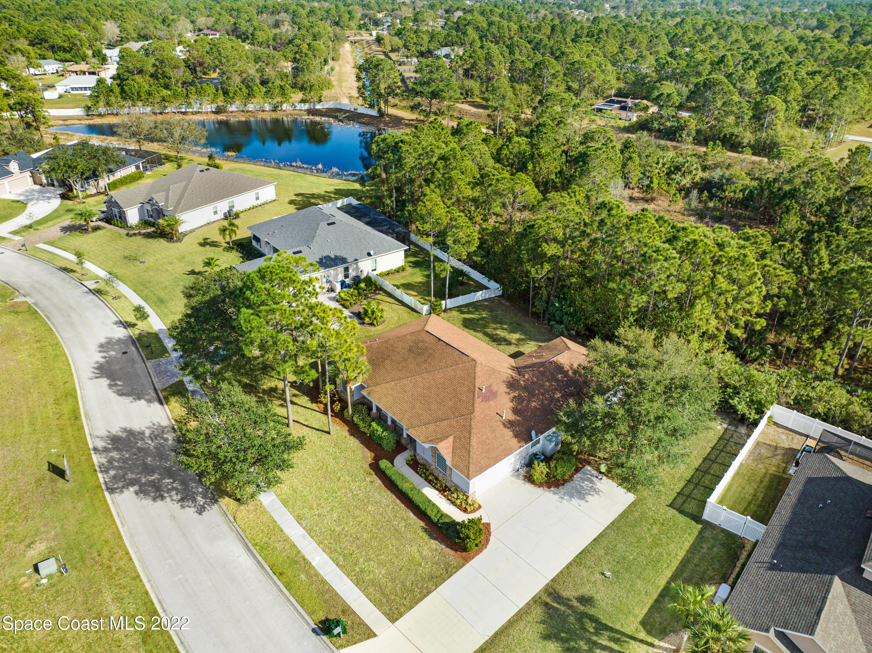 2185 Windbrook Drive Palm Bay, FL 32909 - Photo 10 of 61 an aerial view of residential house with outdoor space and swimming pool