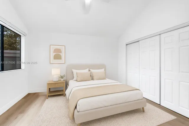 a view of empty room with fan