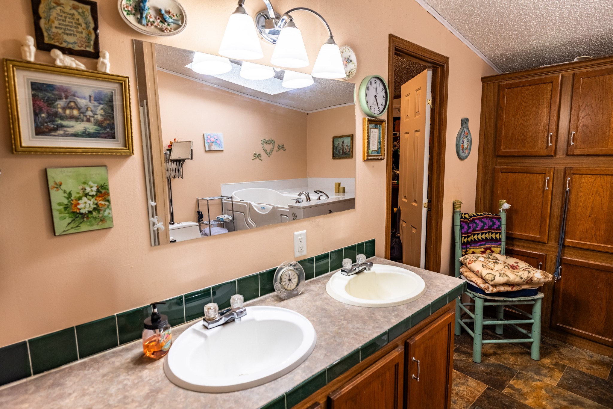 382 Locust Road Dunlap, TN 37327 - Photo 40 of 44 a bathroom with a granite countertop sink a mirror a toilet and a mirror