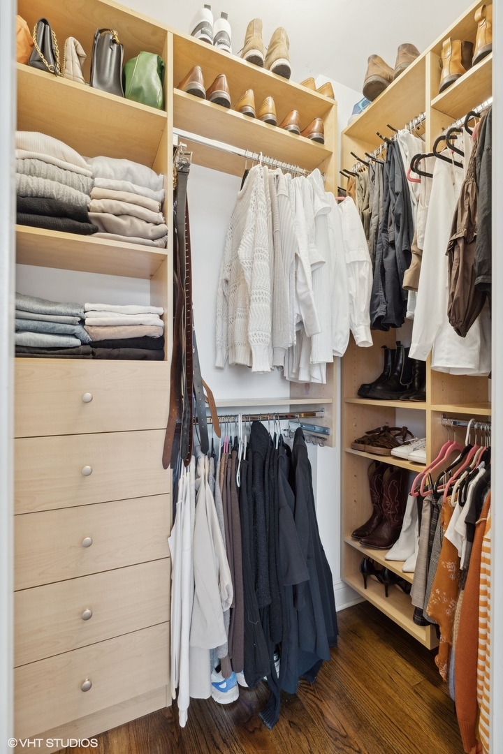 3232 North Seminary Avenue, Unit 3 Chicago, IL 60657 - Photo 13 of 22 a view of walk in closet with clothes and shoes