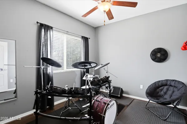 a room with gym equipment