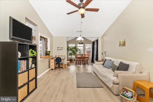 a living room with furniture
