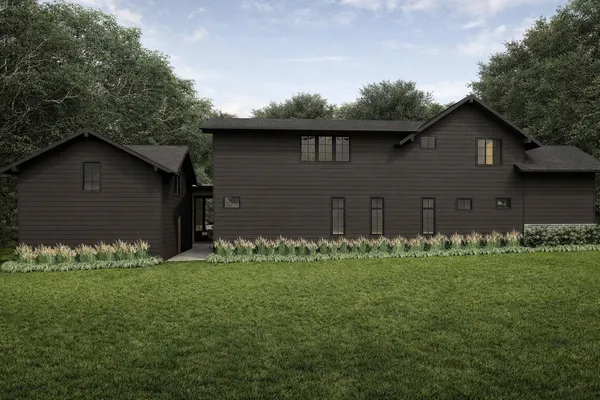 a backyard of a house with lots of green space