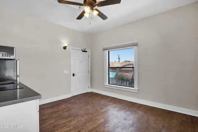 a view of an empty room and window