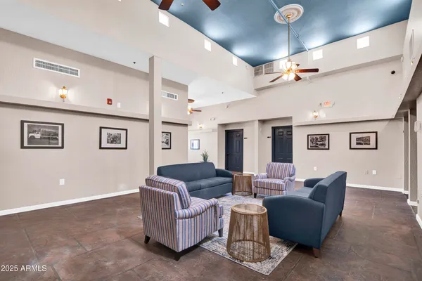a living room with furniture
