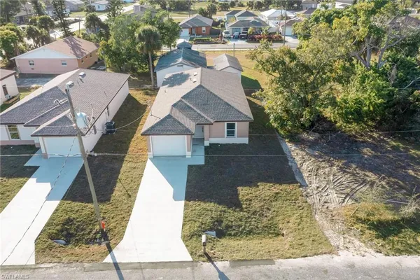 an aerial view of a house