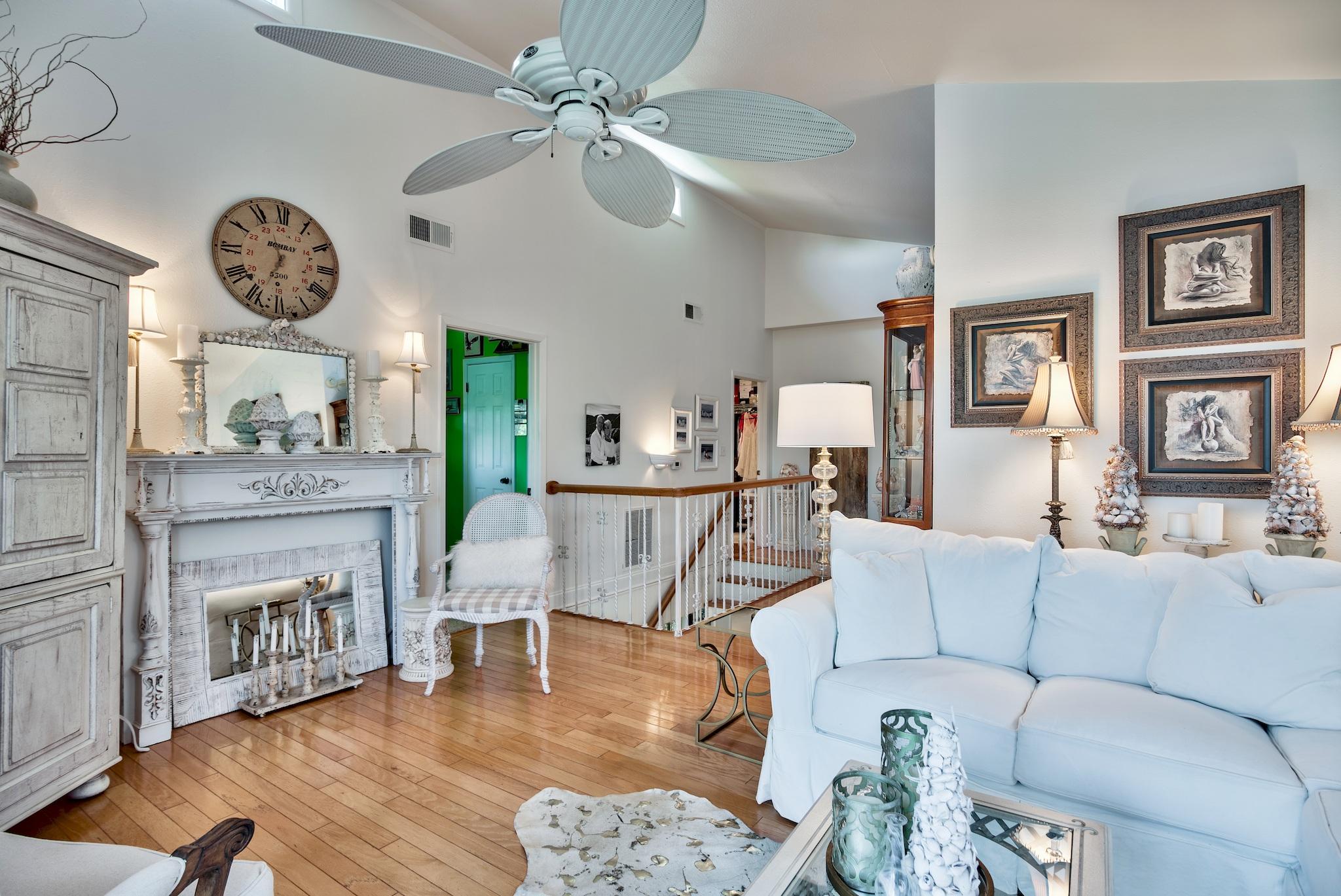 120 South Bishop Road Santa Rosa Beach, FL 32459 - Photo 39 of 64 a living room with furniture and a fireplace