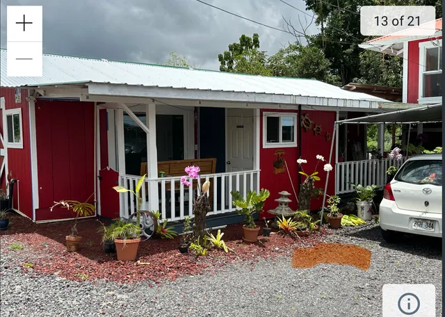 a view of a porch with a bench