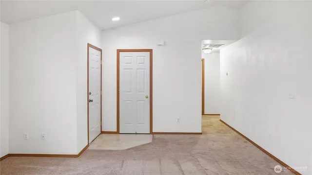 an empty room with closet