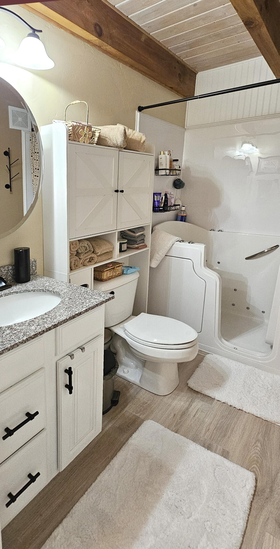 17659 Rosland Road La Pine, OR 97739 - Photo 18 of 33 a bathroom with a granite countertop toilet sink and mirror