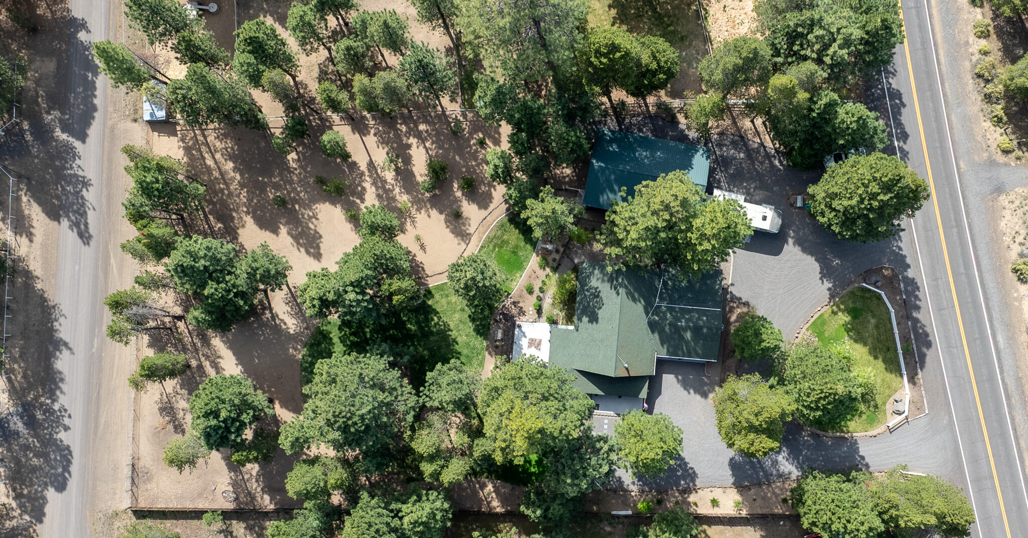 17659 Rosland Road La Pine, OR 97739 - Photo 24 of 33 an aerial view of a house with yard and outdoor seating