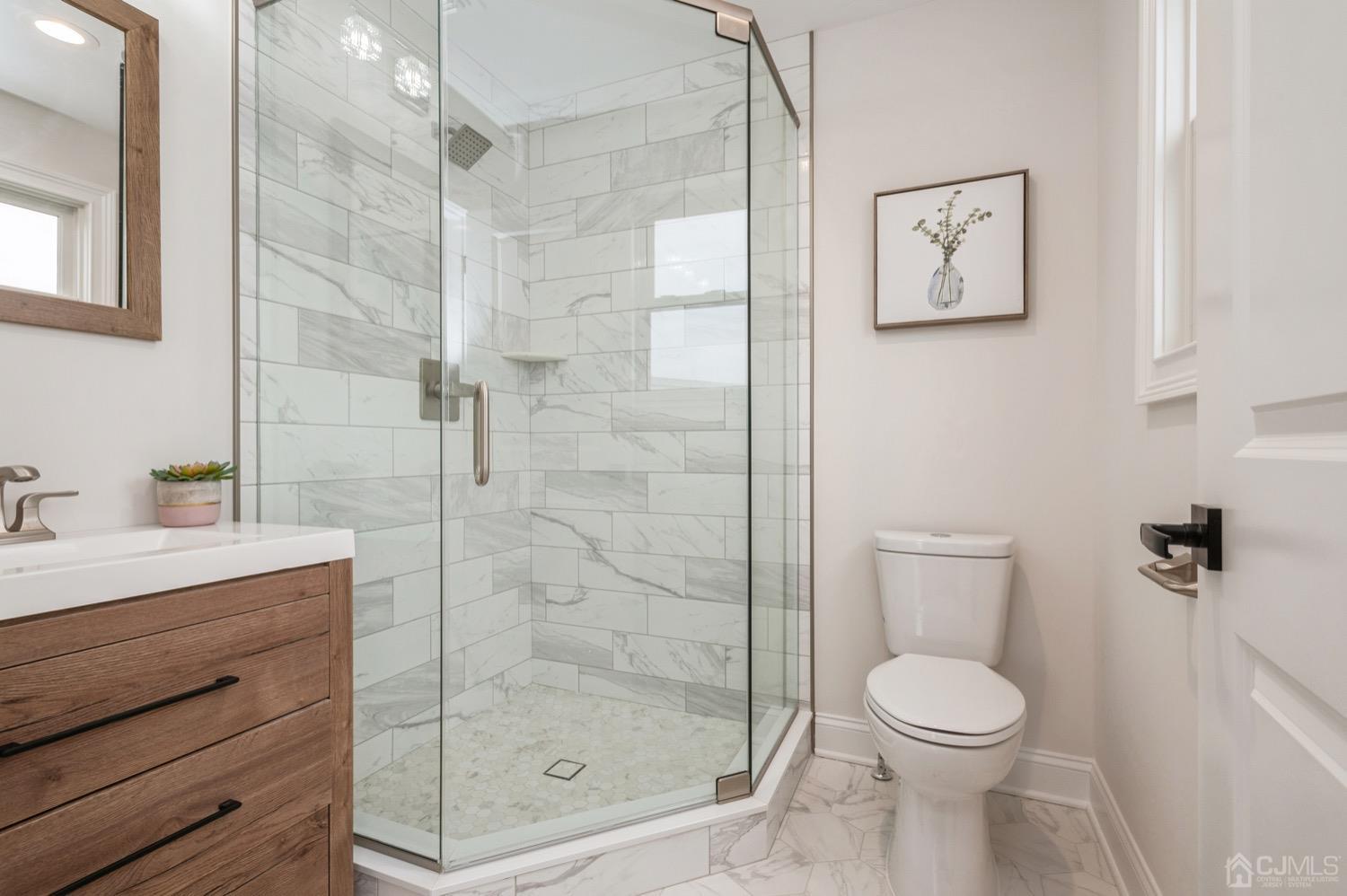71 South Hill Road Colonia, NJ 07067 - Photo 30 of 40 a bathroom with a shower a toilet and sink