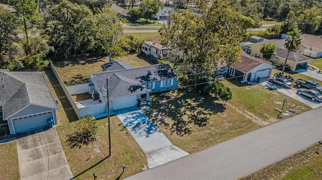 an aerial view of a house