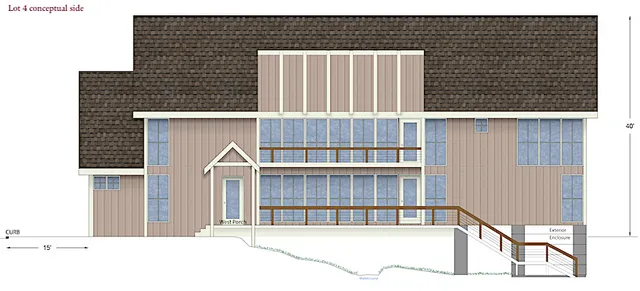 an aerial view of a house with ocean view