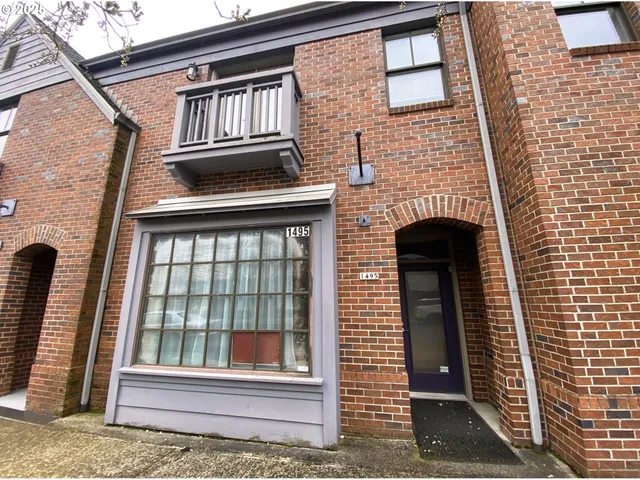 a front view of a house with a window