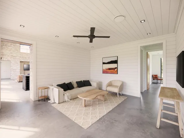 a view of an outdoor space with furniture