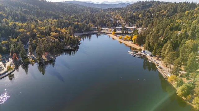 a view of a lake from a mountain