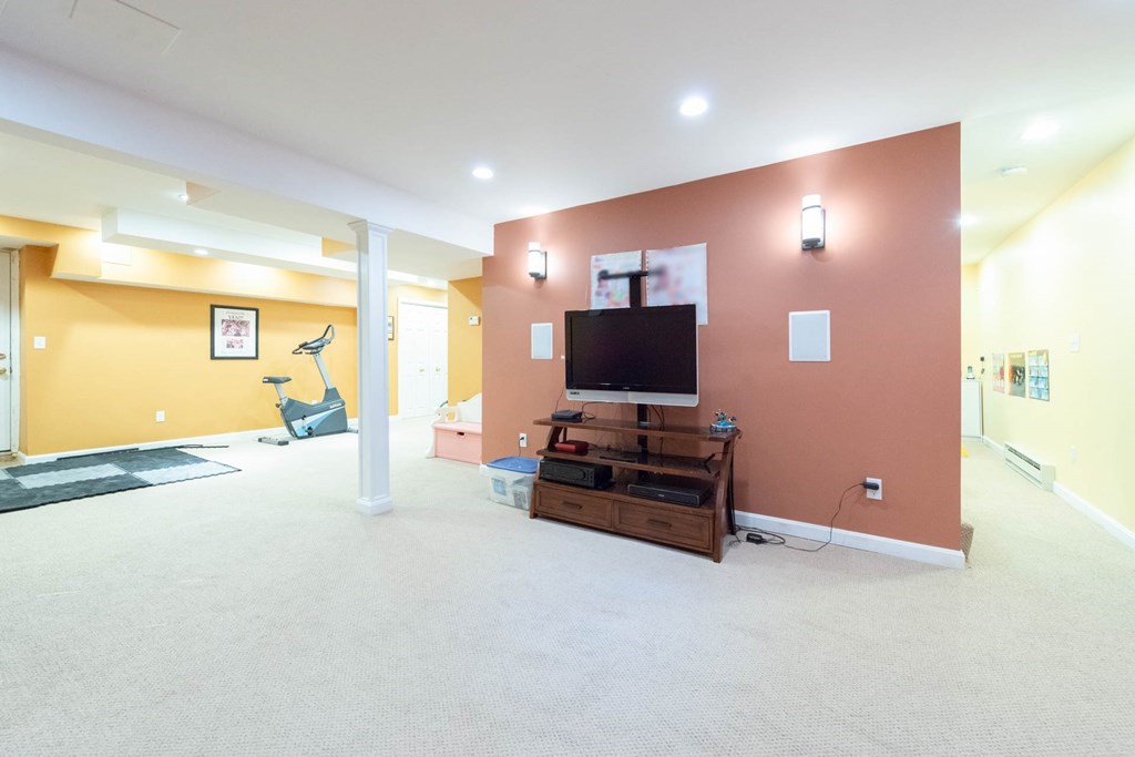 42 Willard Road Weston, MA 02493 - Photo 20 of 25 a living room with furniture and a flat screen tv