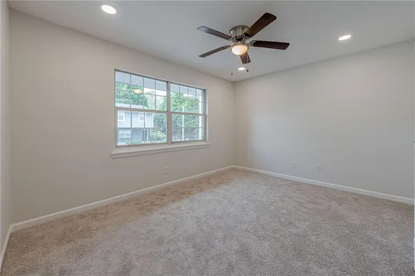 an empty room with a window