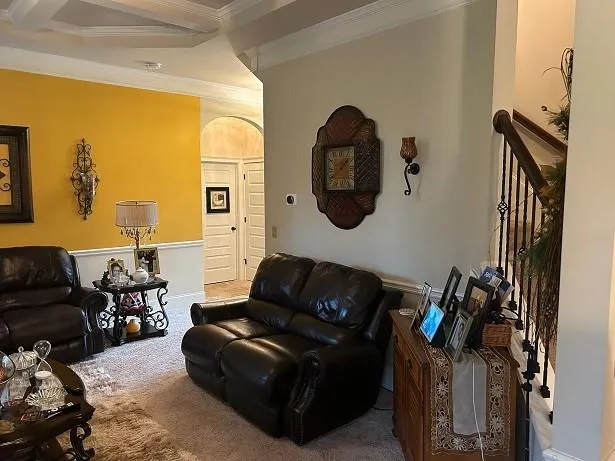 a living room with furniture