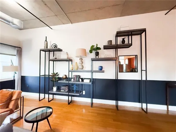 a living room with furniture