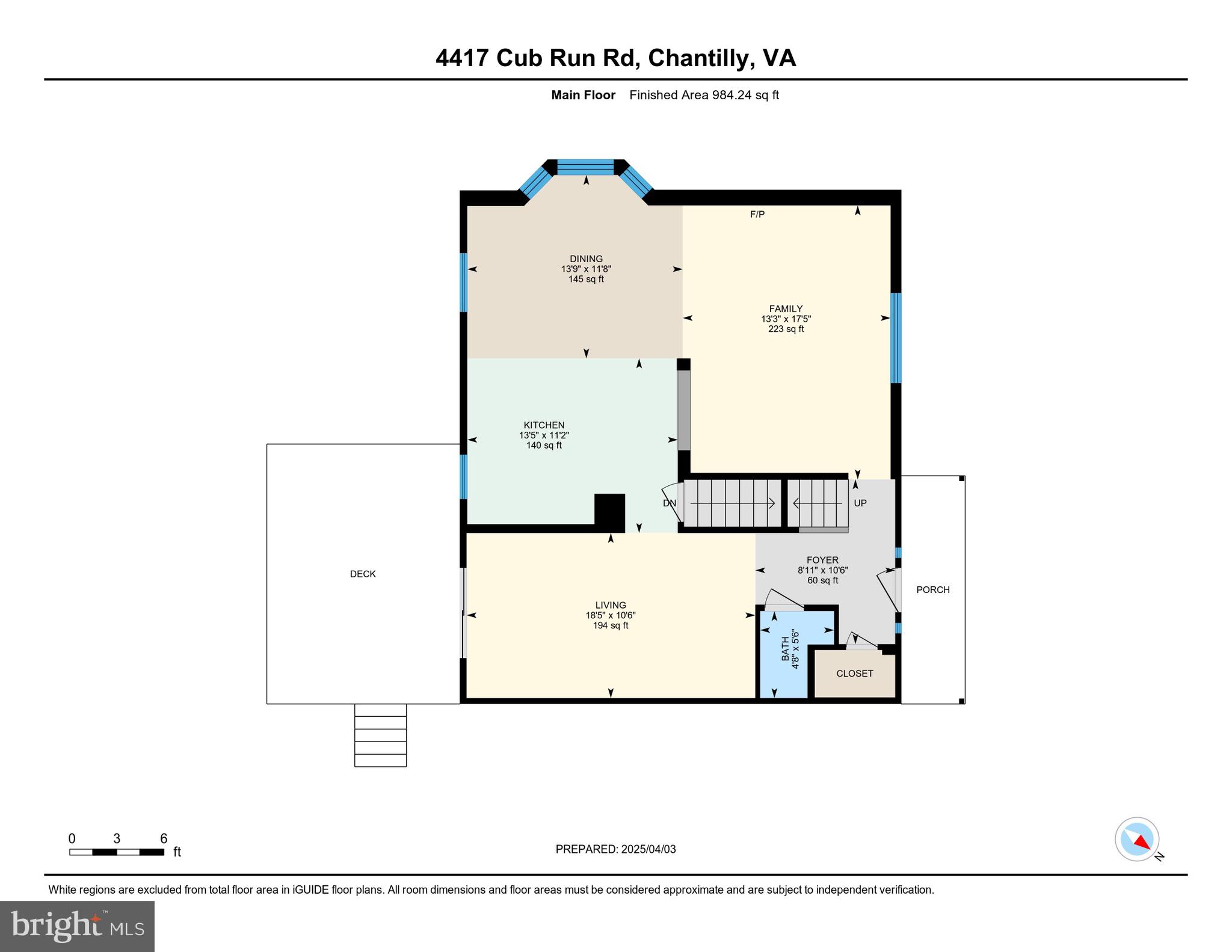 4417 Cub Run Road Chantilly, VA 20151 - Photo 55 of 57 FLOOR PLAN - MAIN LEVEL