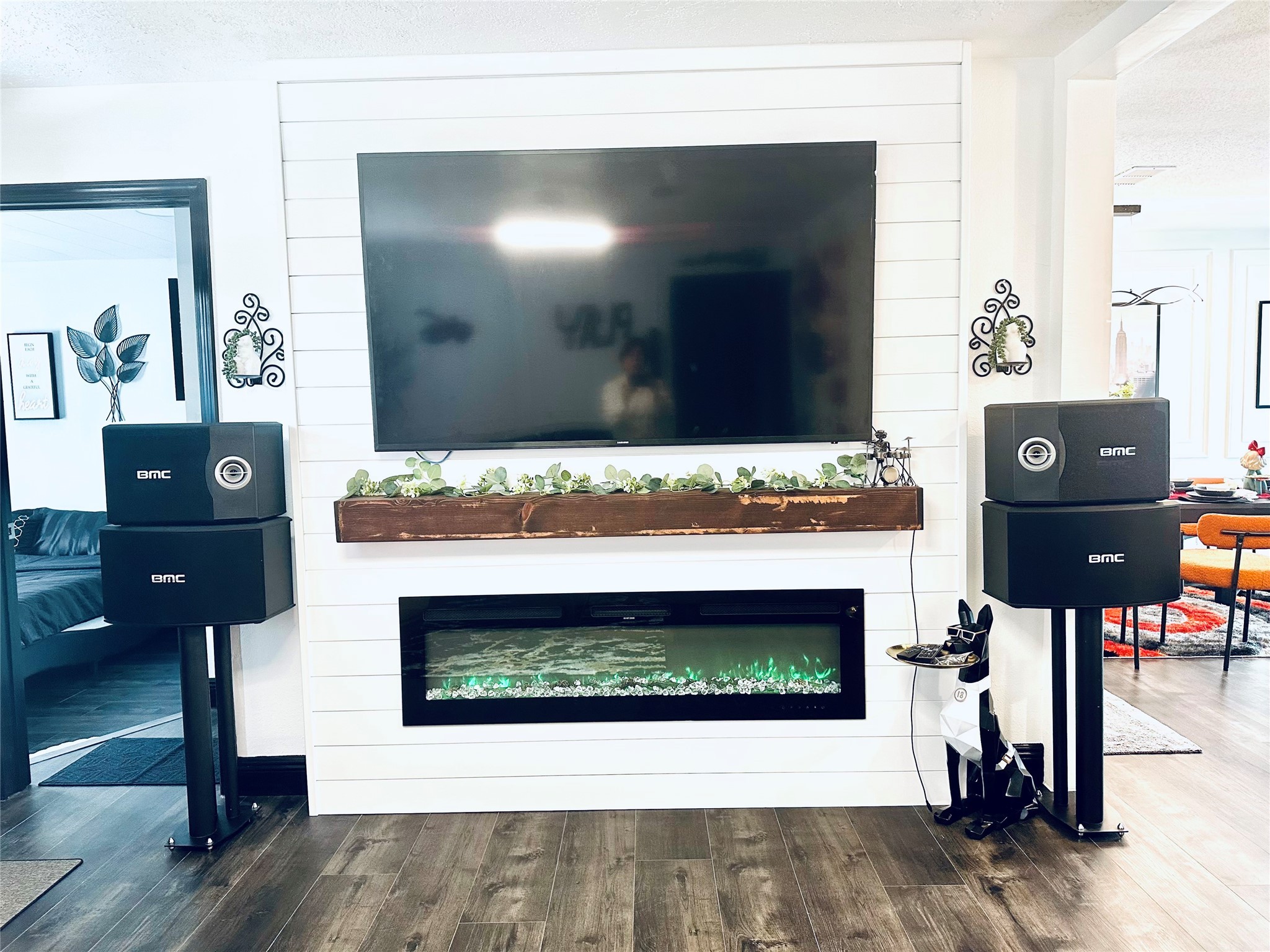 1426 Harbor View Drive Galveston, TX 77550 - Photo 14 of 16 a living room with a fireplace and a potted plant