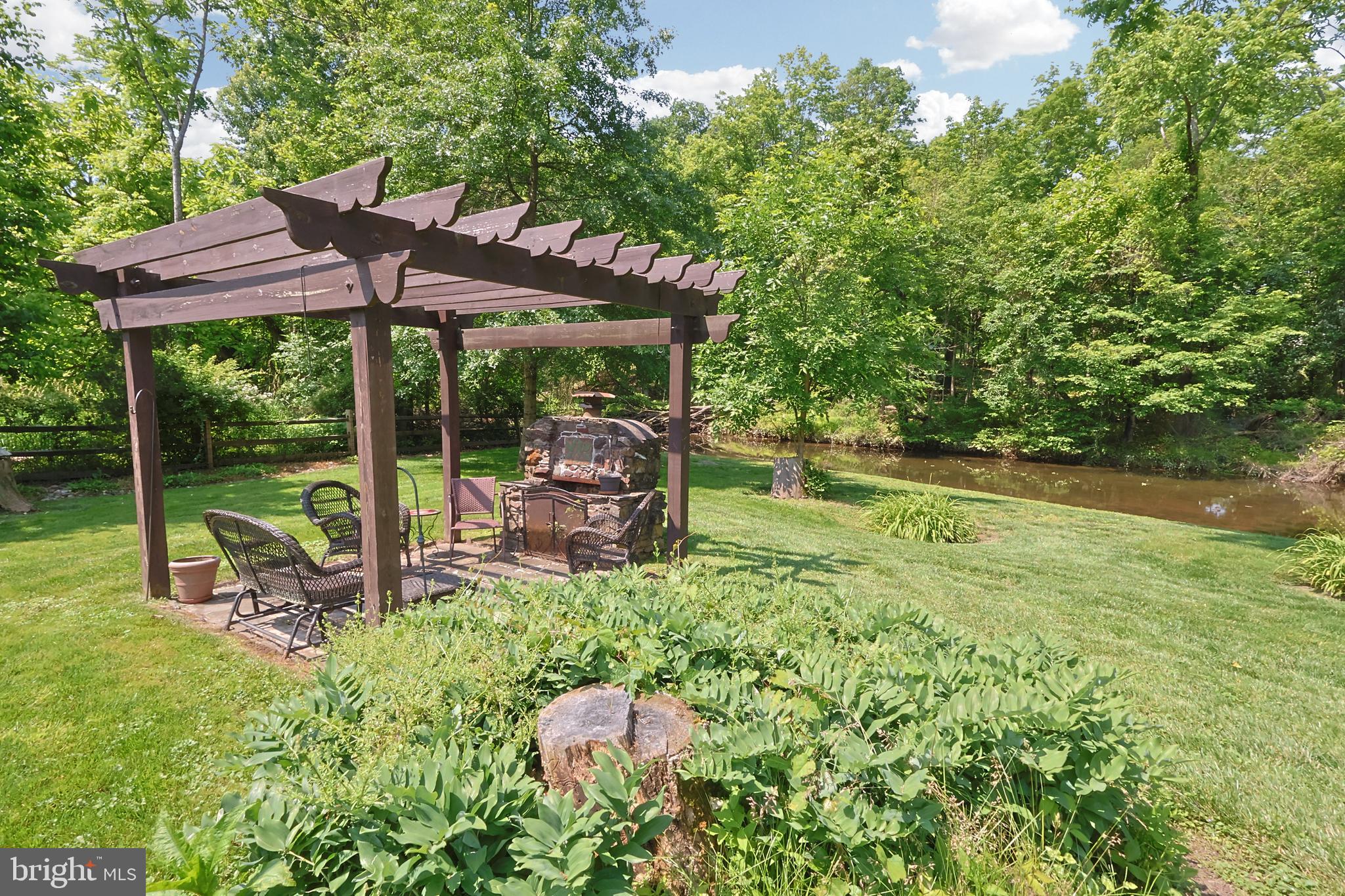 726 Forest Grove Road Furlong, PA 18925 - Photo 7 of 42 Pergola overlooking Mill Creek