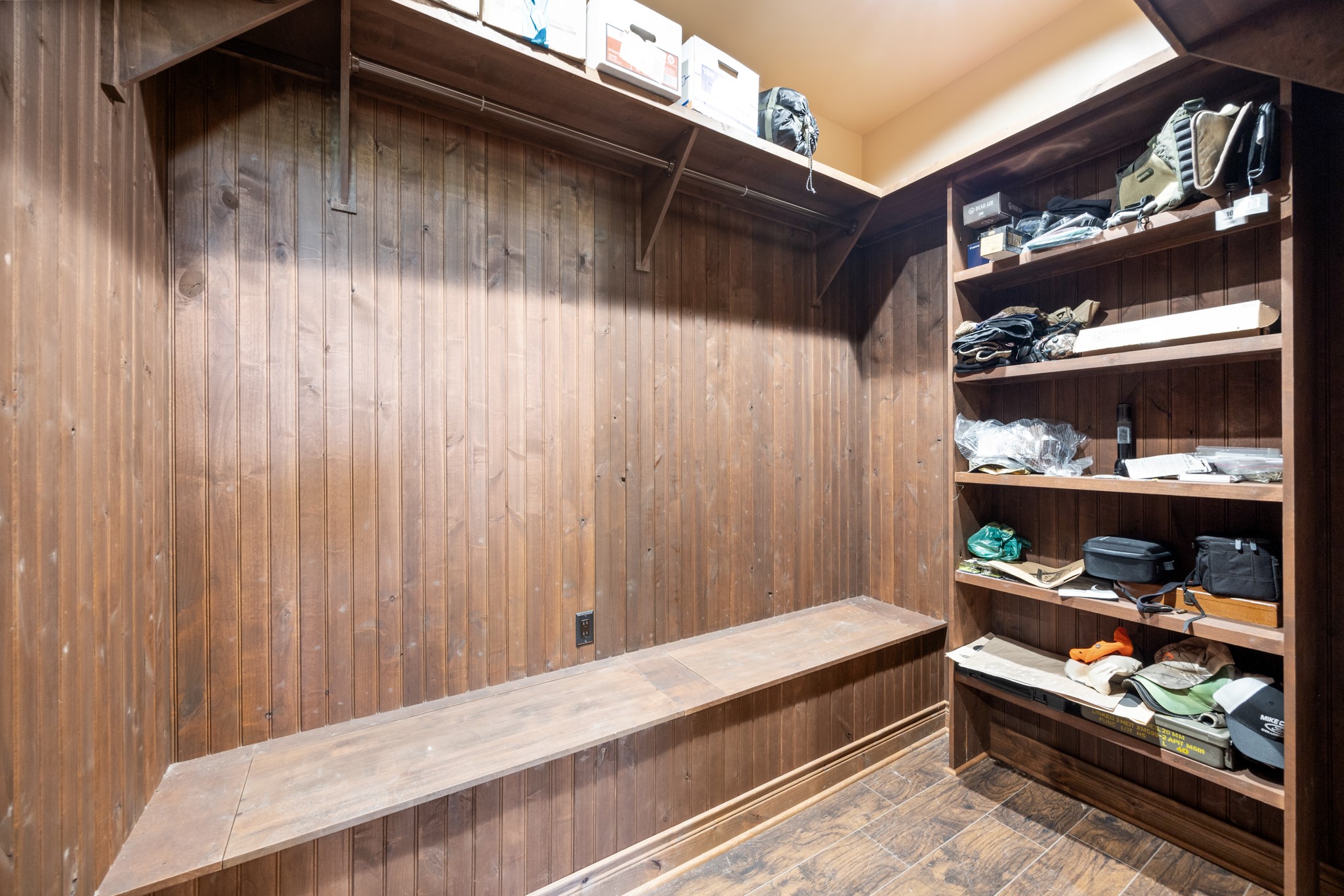 10209 Oberrender Road Needville, TX 77461 - Photo 45 of 50 Spacious walk in closet can be secured to hold your valuable documents, guns and ammo, or whatever you may need to be secured.