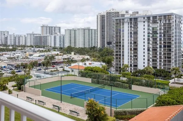 a view of a city with tall buildings