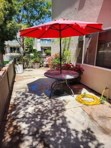 an outdoor space with patio