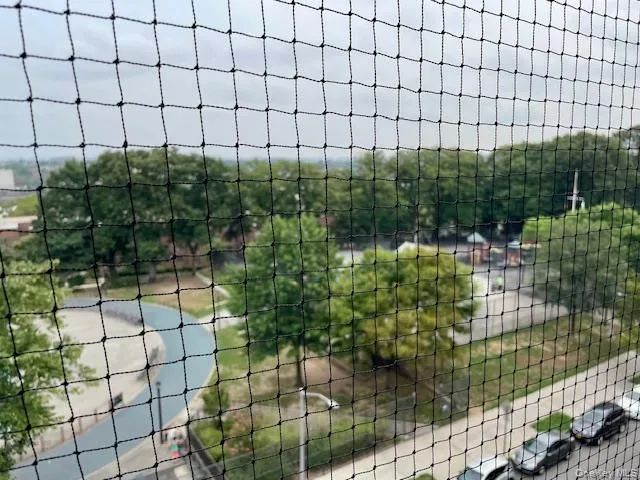 a table with chairs and a stove
